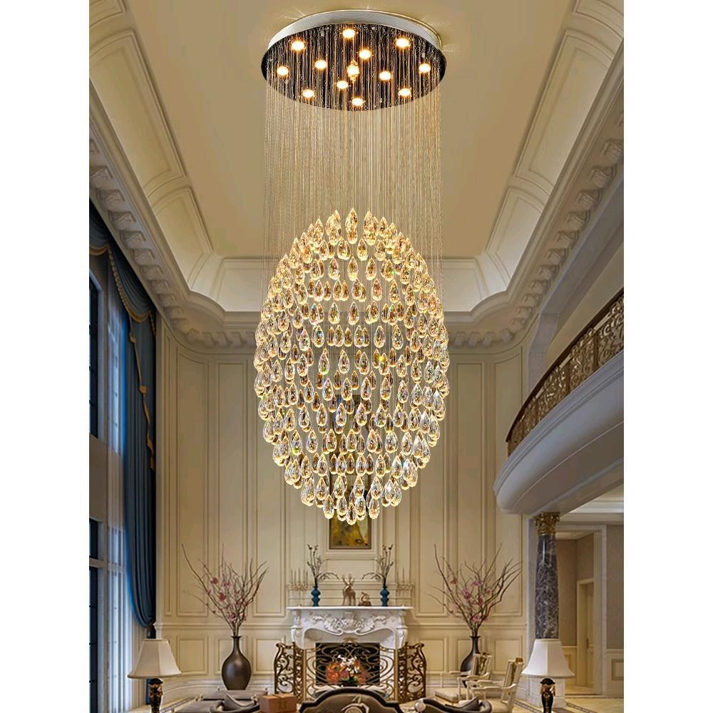 Globe-Shaped Crystal Waterfall Chandelier