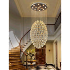 Globe-Shaped Crystal Waterfall Chandelier