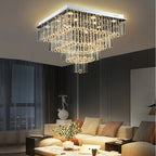 Square Crystal Flush Mount Chandelier