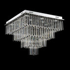 Square Crystal Flush Mount Chandelier