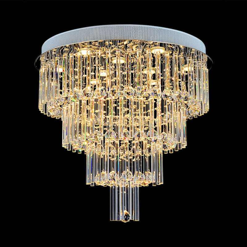 Square Crystal Flush Mount Chandelier