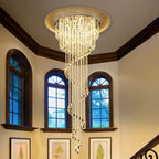 Spiral Waterfall Crystal Foyer Chandelier