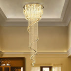 Spiral Waterfall Crystal Foyer Chandelier