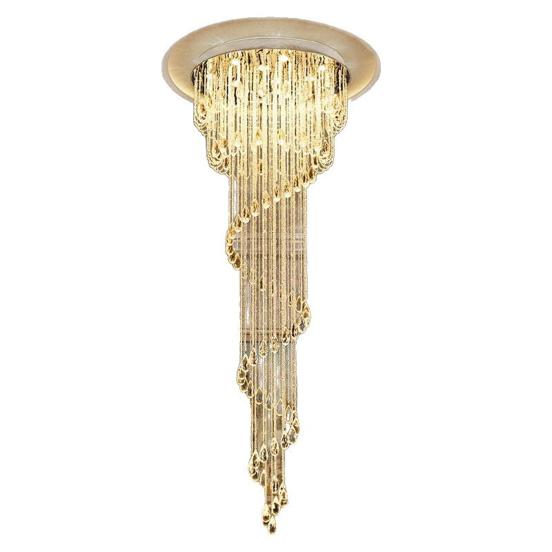 Spiral Waterfall Crystal Foyer Chandelier