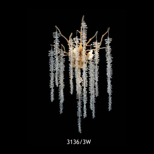 3136/3W crystal branch wall light full view