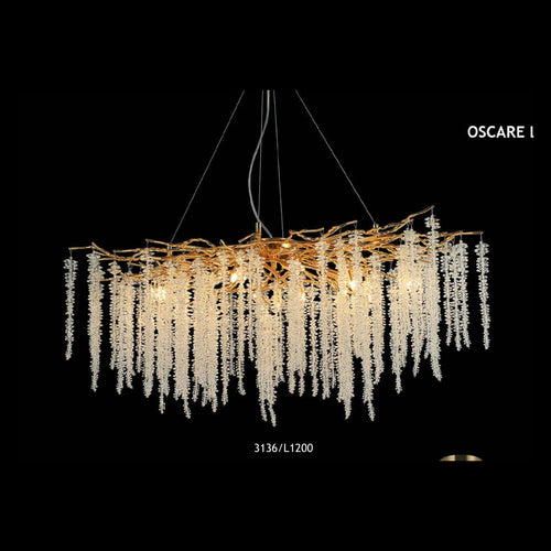 3136/L1200 crystal branch chandelier full view