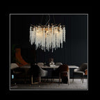3136/L1200 crystal branch chandelier dining room scene