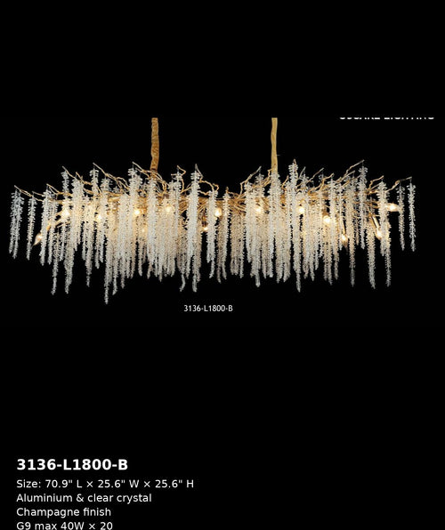 3136-L1800-B chandelier full view with specifications
