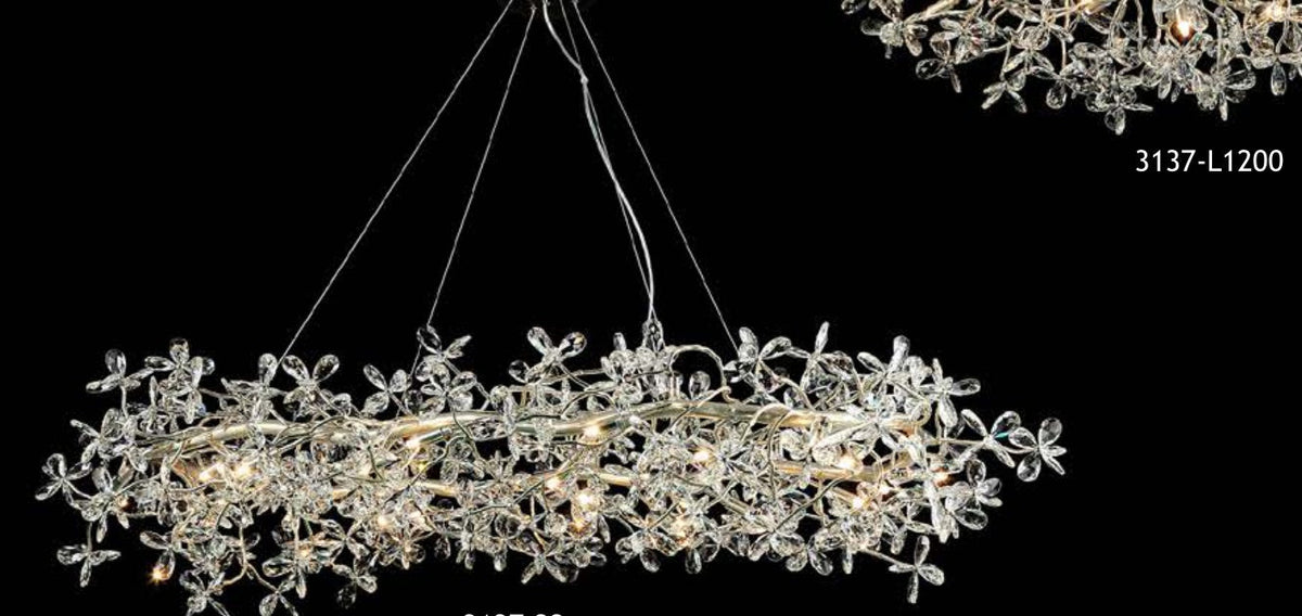3137-22 clear crystal chandelier full view