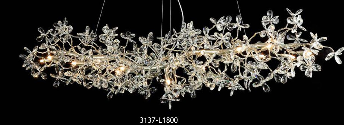 3137-L1800 clear crystal chandelier full view