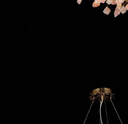 449-D1000 raw stone chandelier Champagne full view