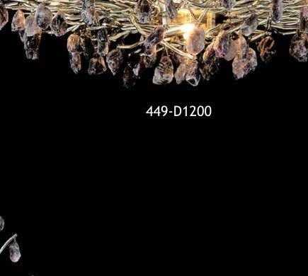 449-D1000 raw stone chandelier Nickel full view