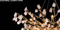 449-D1200 raw stone chandelier Champagne full view