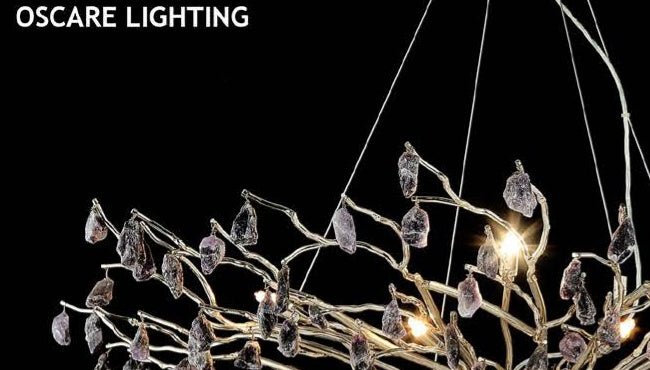 449-D1200 raw stone chandelier Nickel full view
