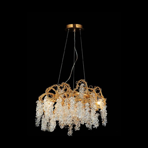 526-D650 champagne glass chandelier 25.6 inches diameter full view