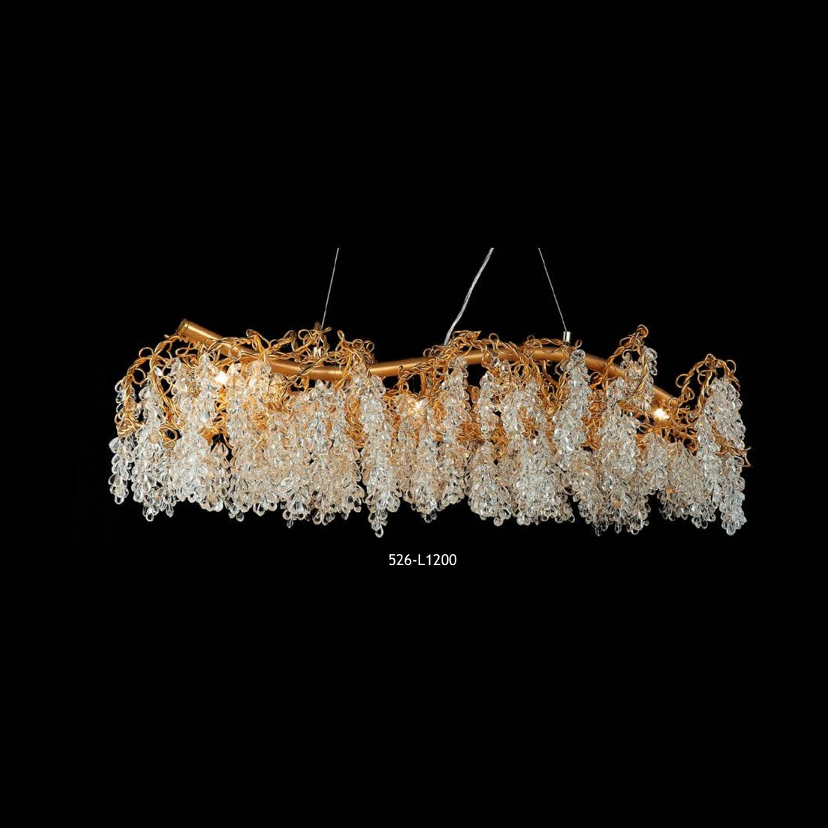 526-L1200 champagne glass chandelier 47.2 x 21.7 inches full view