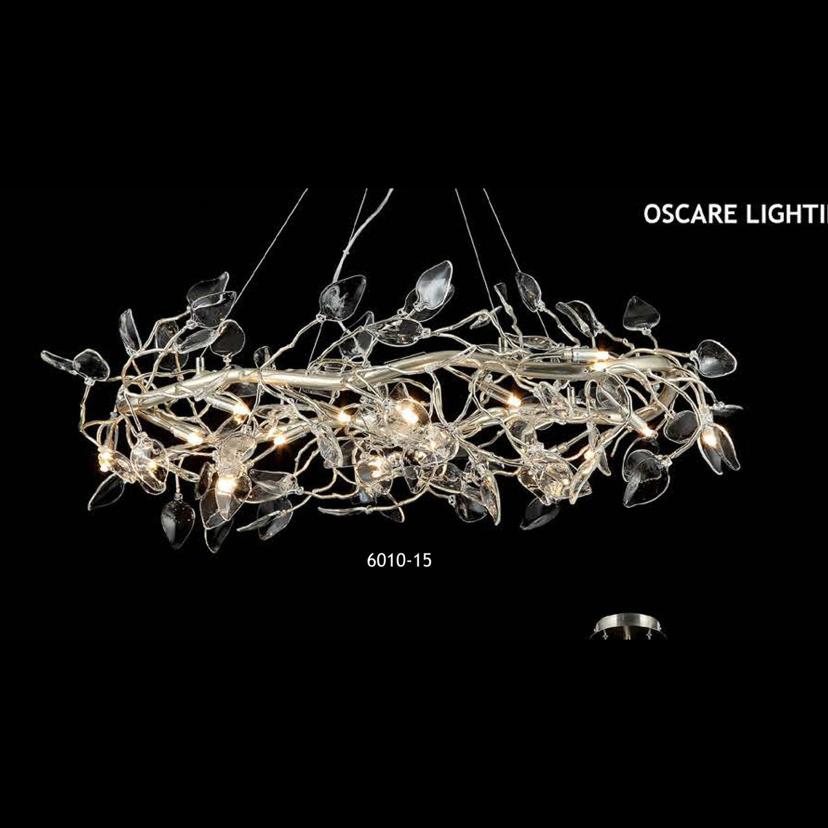 6010-15 glass chandelier full view