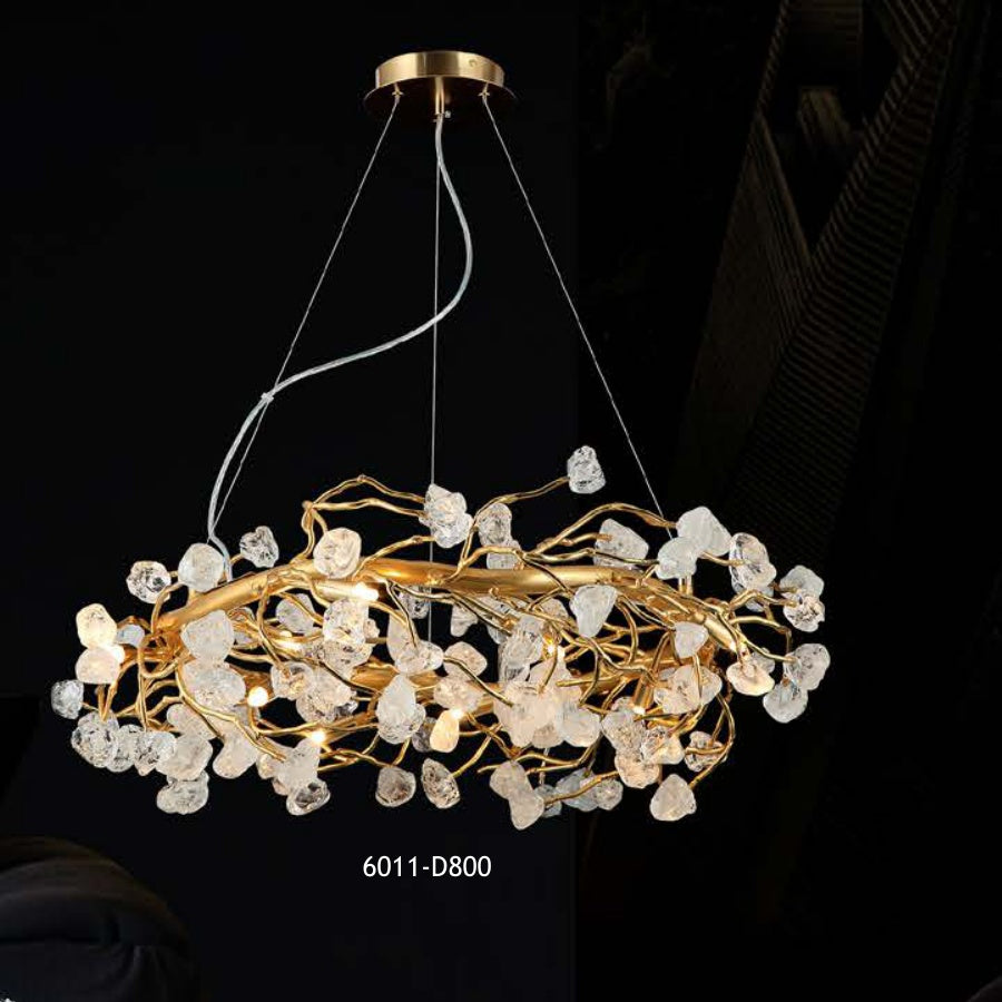6011-D800 glass chandelier full view