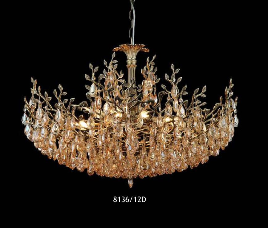 8136/12D crystal chandelier full view