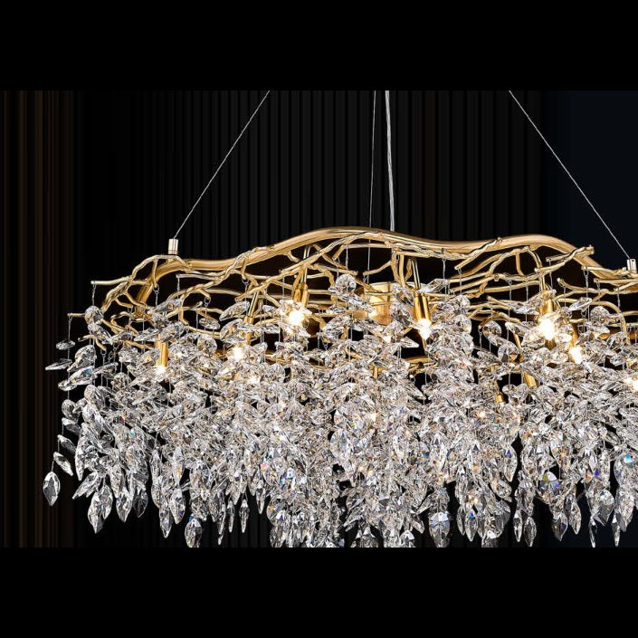 8806 D1000 crystal chandelier Champagne full view