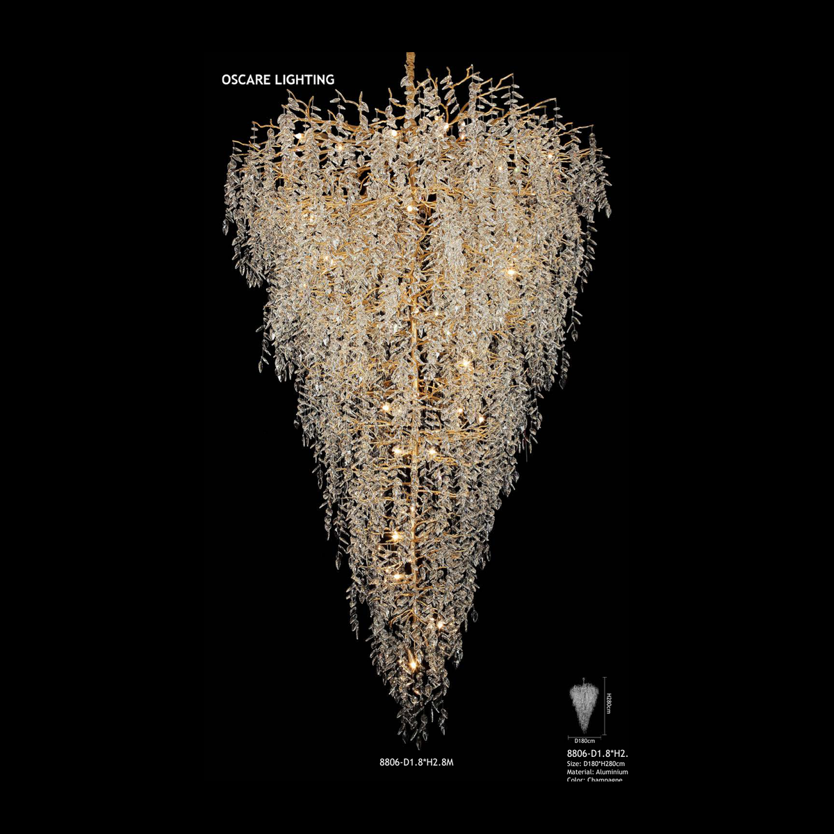8806 chandelier 70.9 x 110.2 inches full view