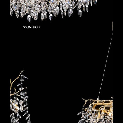 8806 D600 crystal chandelier Champagne full view