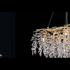 8806 D800 crystal chandelier Champagne full view