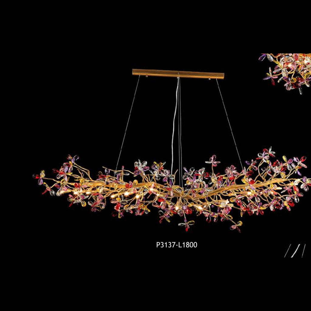 P3137-L1800 colorful crystal chandelier full view