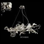P457-D1000LED clear glass chandelier full view