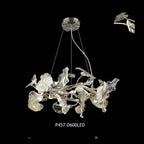 P457-D600LED clear glass chandelier full view