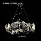 P457-D800LED clear glass chandelier full view